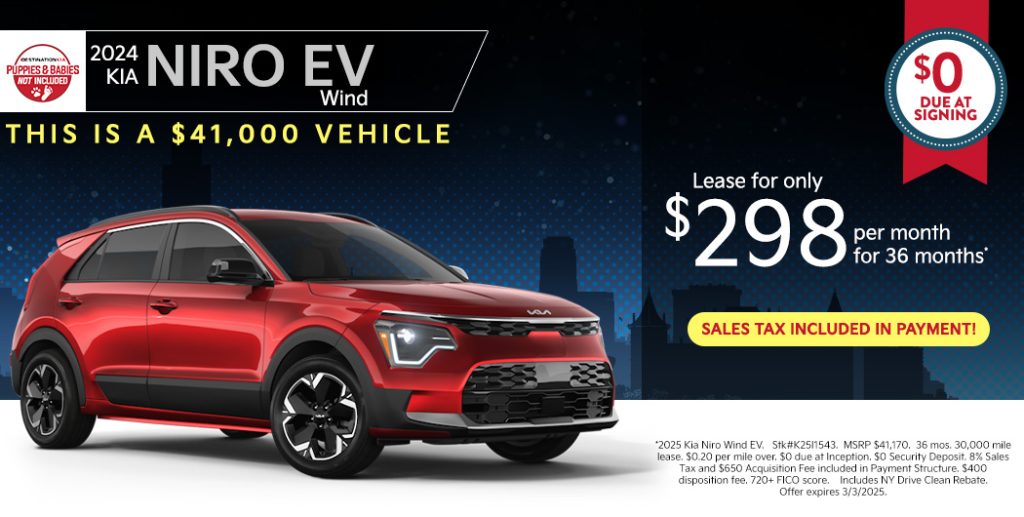 2025 Kia Niro EV Wind – Lease for $298/month for 36 months