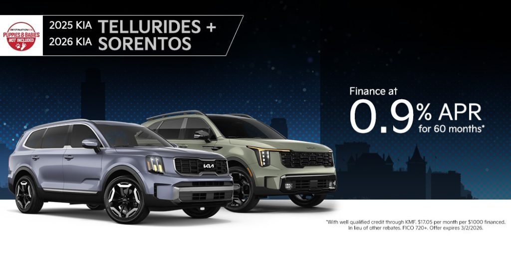 2025 Kia Telluride and 2026 Kia Sorento