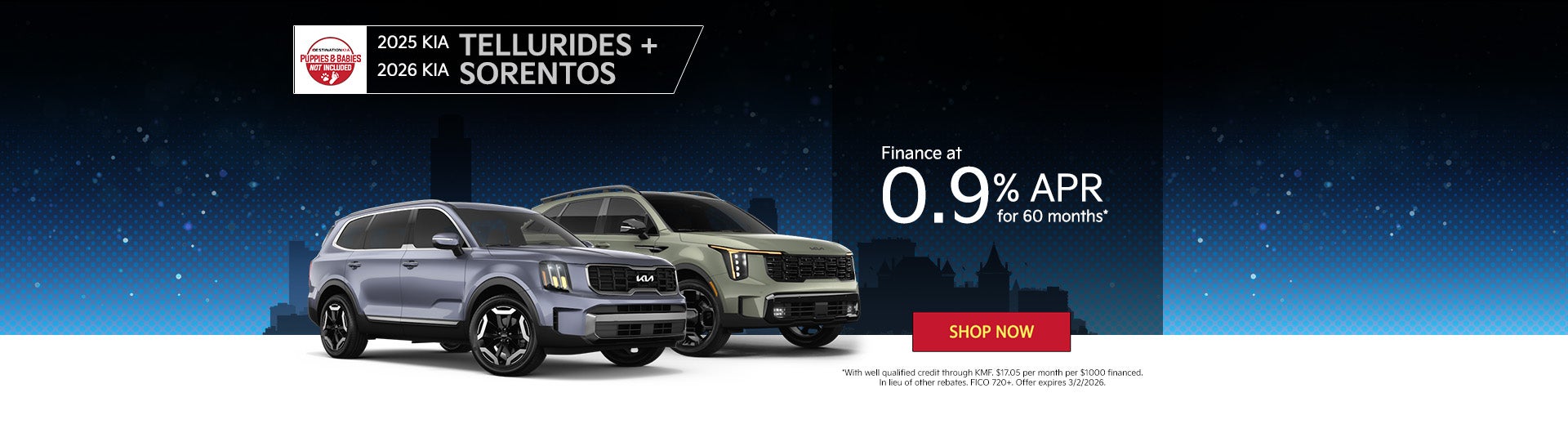 2025 Kia Tellurides and 2026 Sorentos