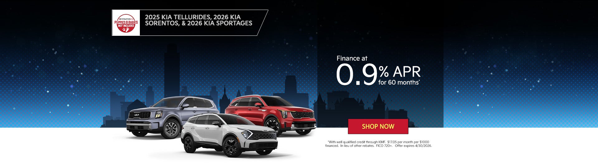 2025 Kia Tellurides, 2026 Kia Sorentos and 2026 Kia Sportage