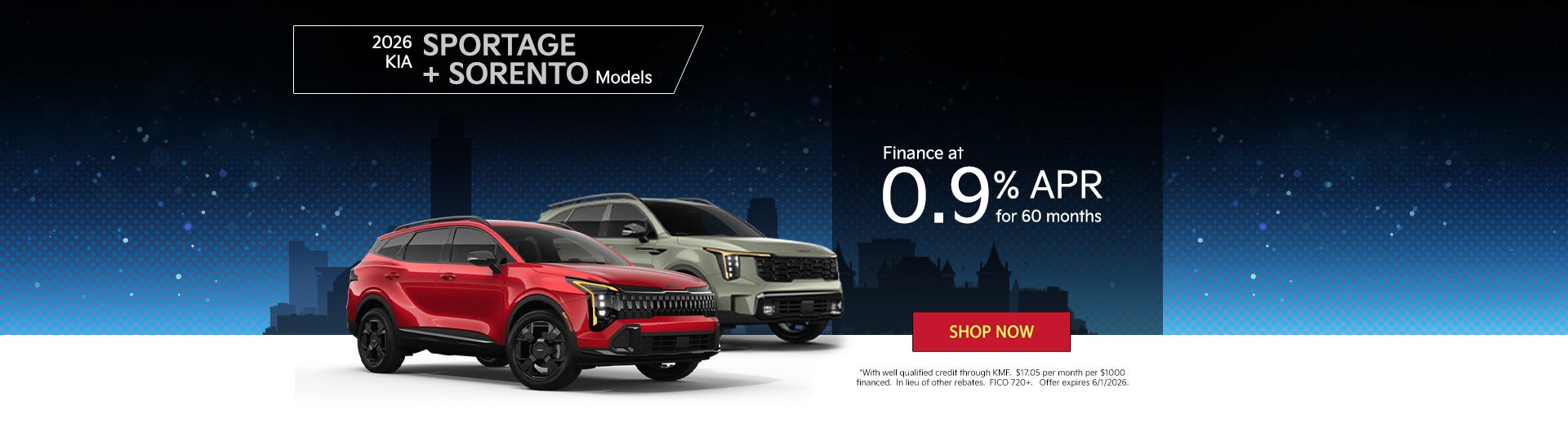 2026 Kia Sorentos and 2026 Kia Sportages