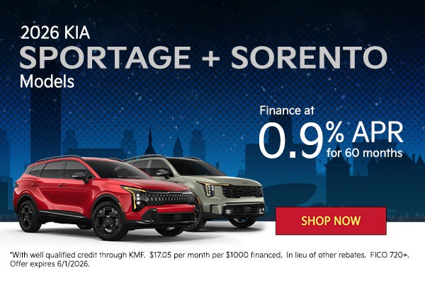 2026 Kia Sorentos and 2026 Kia Sportages