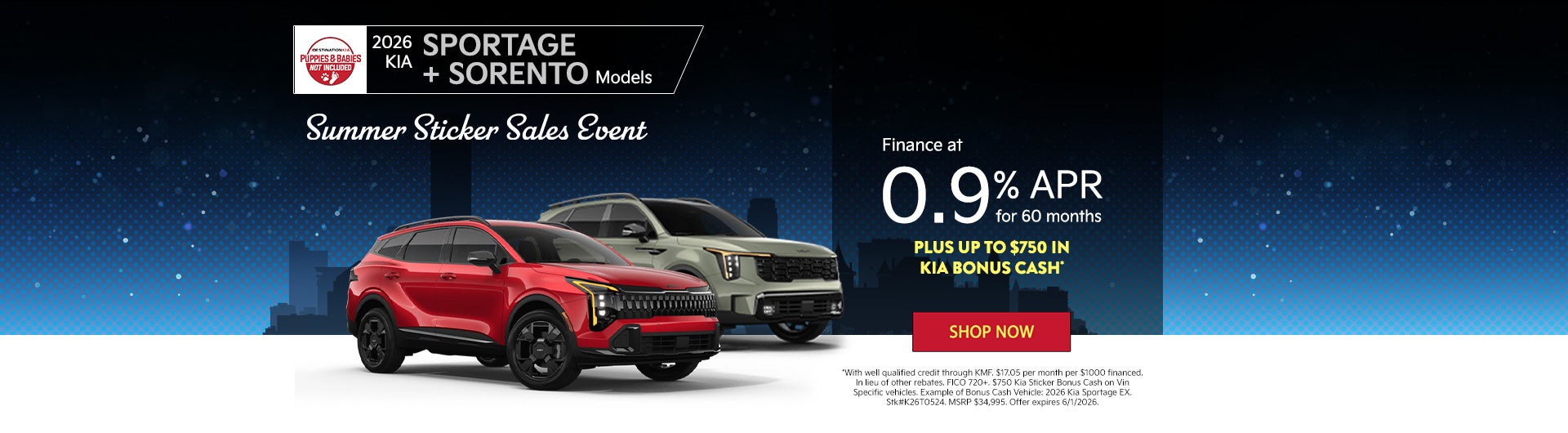 2026 Kia Sorentos and 2026 Kia Sportages
