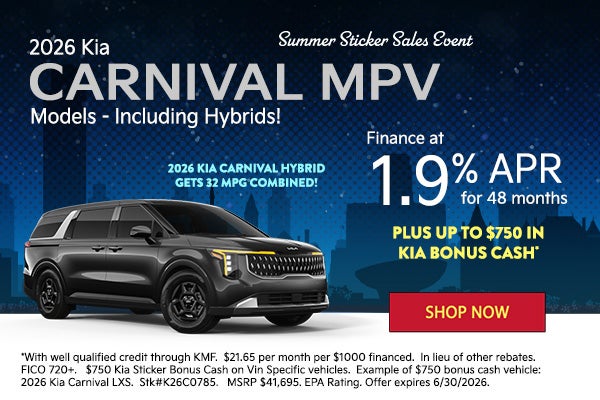 2026 Kia Carnivals - Including Hybrids!