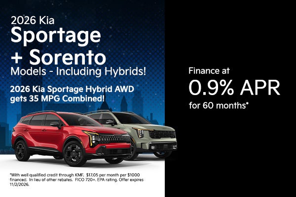 2026 Kia Sorentos and 2026 Kia Sportages! Including Hybrids!
