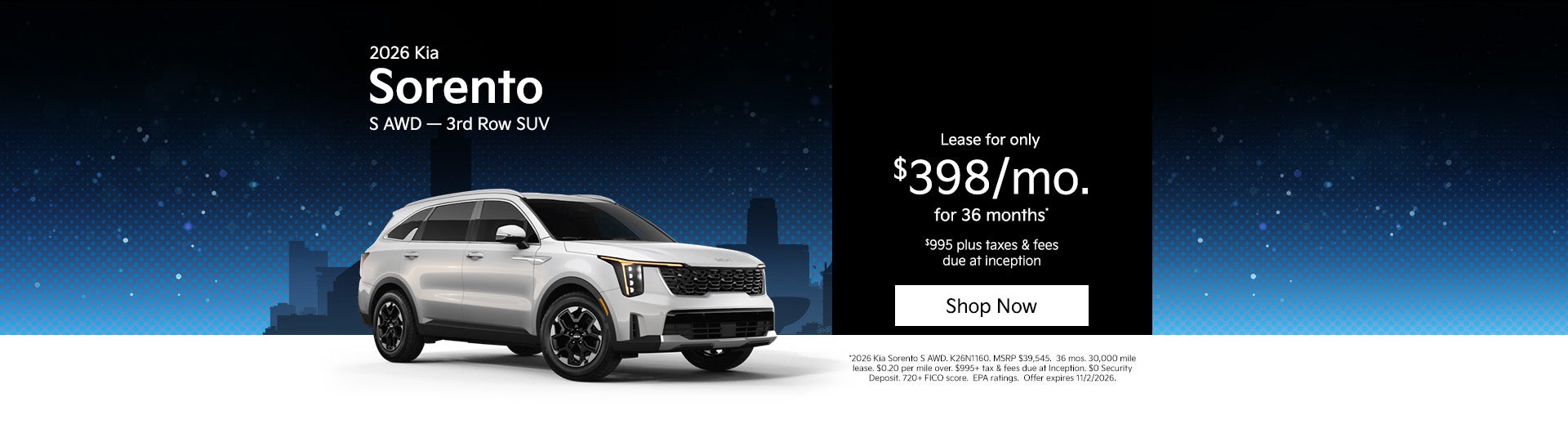 2026 Kia Sorento S All Wheel Drive
